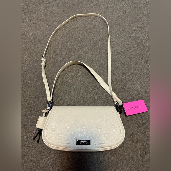Betsey Johnson Handbags - Betsey Johnson Embossed Skull Crossbody Bag Handbag Dead XO Marci Chalk White